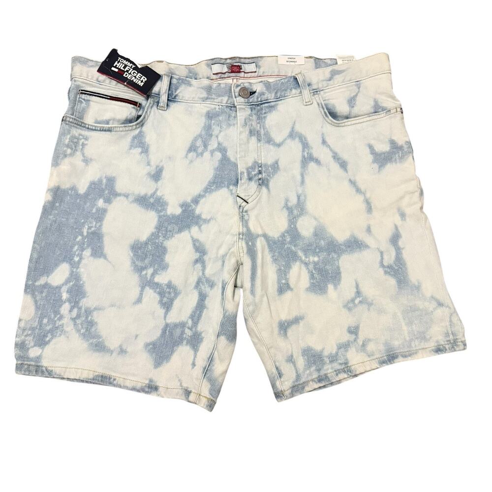 Tommy Hilfiger Denim Tie Dye Shorts Mens Size 40 Blue Stretch 5-Pockets New